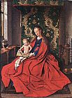 Jan Van Eyck Famous Paintings - Madonna with the Child Reading